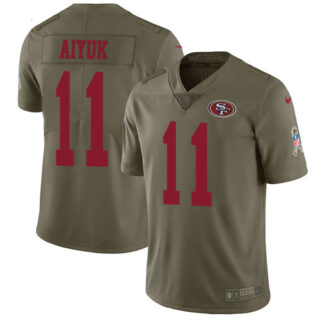 Nike 49ers #11 Brandon Aiyuk Olive Men's Stitched NFL Limited 2017 Salute To Service Jersey