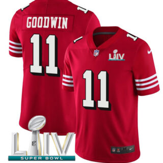 Nike 49ers #11 Marquise Goodwin Red Super Bowl LIV 2020 Team Color Men's Stitched NFL Vapor Untouchable Limited II Jersey