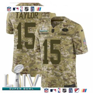Nike 49ers #15 Trent Taylor Camo Super Bowl LIV 2020 Men's Stitched NFL Limited 2018 Salute To Service Jersey