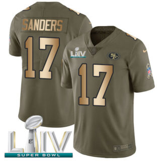 Nike 49ers #17 Emmanuel Sanders Olive Gold Super Bowl LIV 2020 Men's Stitched NFL Limited 2017 Salute To Service Jersey