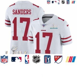 Nike 49ers #17 Emmanuel Sanders White Super Bowl LIV 2020 Men's Stitched NFL 100th Season Vapor Limited Jersey