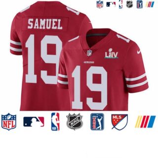 Nike 49ers #19 Deebo Samuel Red Super Bowl LIV 2020 Team Color Men's Stitched NFL Vapor Untouchable Limited Jersey