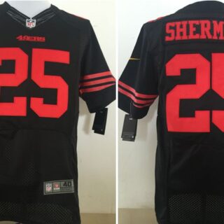 Nike 49ers #25 Richard Sherman Black Alternate Men's Stitched NFL Elite Jersey
