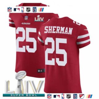 Nike 49ers #25 Richard Sherman Red Super Bowl LIV 2020 Team Color Men's Stitched NFL Vapor Untouchable Elite Jersey