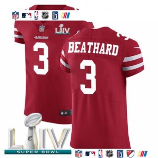 Nike 49ers #3 C.J. Beathard Red Super Bowl LIV 2020 Team Color Men's Stitched NFL Vapor Untouchable Elite Jersey
