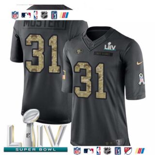 Nike 49ers #31 Raheem Mostert Black Super Bowl LIV 2020 Men's Stitched NFL Limited 2016 Salute to Service Jersey