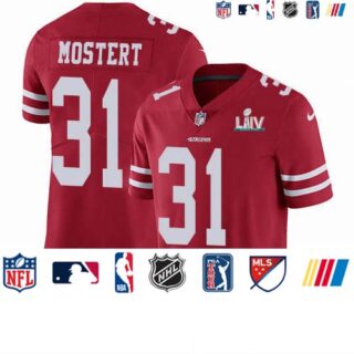 Nike 49ers #31 Raheem Mostert Red Super Bowl LIV 2020 Team Color Men's Stitched NFL Vapor Untouchable Limited Jersey