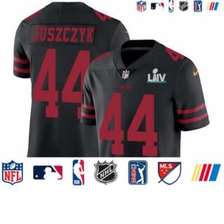 Nike 49ers #44 Kyle Juszczyk Black Super Bowl LIV 2020 Alternate Men's Stitched NFL Vapor Untouchable Limited Jersey