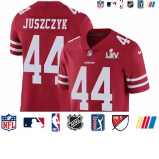 Nike 49ers #44 Kyle Juszczyk Red Super Bowl LIV 2020 Team Color Men's Stitched NFL Vapor Untouchable Limited Jersey