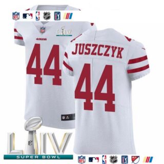 Nike 49ers #44 Kyle Juszczyk White Super Bowl LIV 2020 Men's Stitched NFL Vapor Untouchable Elite Jersey
