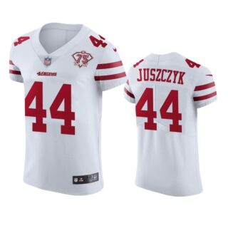 Nike 49ers #44 kyle juszczyk White Men's 75th Anniversary Stitched NFL Vapor Untouchable Elite Jersey