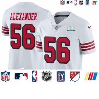 Nike 49ers #56 Kwon Alexander White Super Bowl LIV 2020 Rush Men's Stitched NFL Vapor Untouchable Limited Jersey