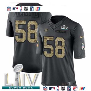 Nike 49ers #58 Weston Richburg Black Super Bowl LIV 2020 Men's Stitched NFL Limited 2016 Salute to Service Jersey