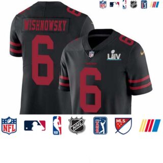 Nike 49ers #6 Mitch Wishnowsky Black Super Bowl LIV 2020 Alternate Men's Stitched NFL Vapor Untouchable Limited Jersey