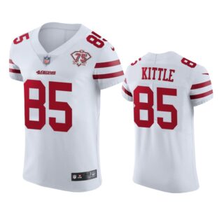 Nike 49ers #85 George Kittle White Men's 75th Anniversary Stitched NFL Vapor Untouchable Elite Jersey