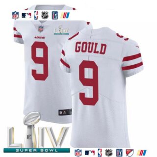 Nike 49ers #9 Robbie Gould White Super Bowl LIV 2020 Men's Stitched NFL Vapor Untouchable Elite Jersey