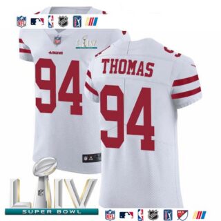 Nike 49ers #94 Solomon Thomas White Super Bowl LIV 2020 Men's Stitched NFL Vapor Untouchable Elite Jersey