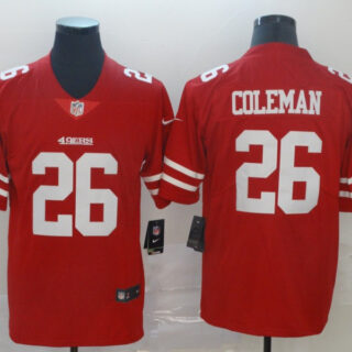 Nike 49ers 26 Tevin Coleman Red Vapor Untouchable Limited Jersey