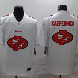 Nike 49ers 7 Colin Kaepernick White Shadow Logo Limited Jersey