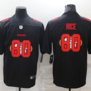 Nike 49ers 80 Jerry Rice Black Shadow Logo Limited Jersey