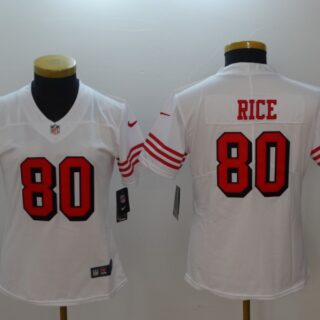 Nike 49ers 80 Jerry Rice White Women Color Rush Vapor Untouchable Limited Jersey