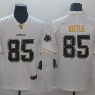 Nike 49ers 85 George Kittle White Gold Vapor Untouchable Limited Jersey