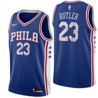 Nike 76ers 23 Jimmy Butler Blue Nike Swingman Jersey