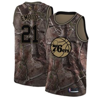 Nike 76ers #21 Joel Embiid Camo NBA Swingman Realtree Collection Jersey