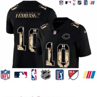 Nike Bears 10 Mitchell Trubisky Black Statue Of Liberty Limited Jersey