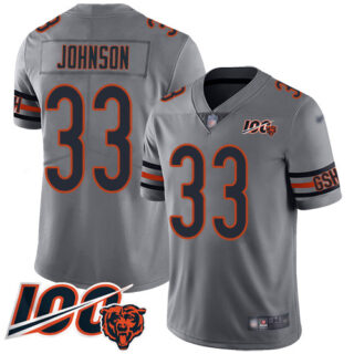 Nike Bears #33 Jaylon Johnson Silver Men's Stitched NFL Limited Inverted Legend 100th Season Jersey