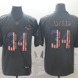 Nike Bears 34 Walter Payton 2019 Salute To Service USA Flag Fashion Limited Jersey