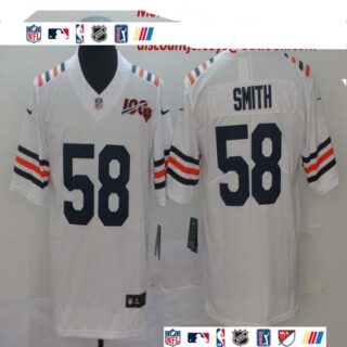 Nike Bears 58 Roquan Smith White 2019 100th Season Alternate Classic Vapor Untouchable Limited Jersey