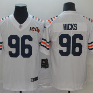 Nike Bears 96 Akiem Hicks White 2019 100th Season Alternate Classic Vapor Untouchable Limited Jersey