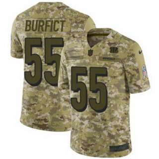 Nike Bengals #55 Vontaze Burfict Camo Youth Stitched NFL Limited 2018 Salute to Service Jersey