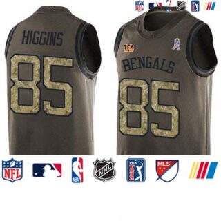 Nike Bengals #85 Tee Higgins Green Men's Stitched NFL Limited Salute To Service Tank Top Jersey