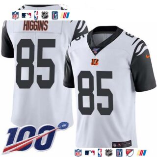 Nike Bengals #85 Tee Higgins White Men's Stitched NFL Limited Rush 100th Season Jersey