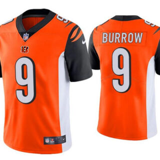 Nike Bengals 9 Joe Burrow Orange Black 2020 NFL Draft First Round Pick Vapor Untouchable Limited Jersey