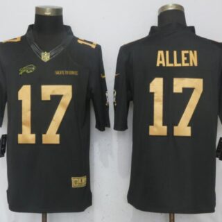 Nike Bills 17 Josh Allen Anthracite Gold Salute To Service Limited Jersey