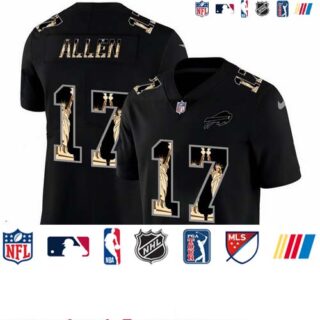 Nike Bills 17 Josh Allen Black Statue Of Liberty Limited Jersey
