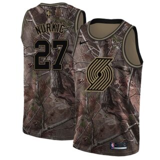Nike Blazers #27 Jusuf Nurkic Camo Women's NBA Swingman Realtree Collection Jersey