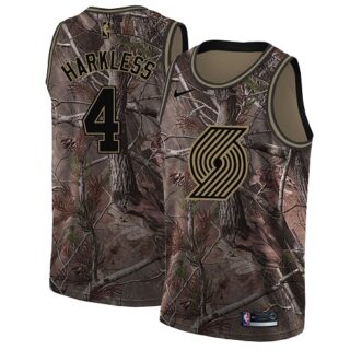 Nike Blazers #4 Moe Harkless Camo Women's NBA Swingman Realtree Collection Jersey