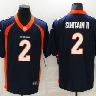 Nike Broncos 2 Patrick Surtain II Navy 2021 Draft Vapor Limited Jersey