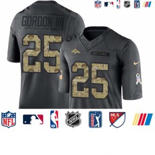 Nike Broncos #25 Melvin Gordon III Black Men's Stitched NFL Limited 2016 Salute to Service Jersey