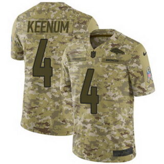 Nike Broncos #4 Case Keenum Camo Youth Stitched NFL Limited 2018 Salute to Service Jersey