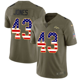 Nike Broncos #43 Joe Jones Olive USA Flag Men's Stitched NFL Limited 2017 Salute To Service Jersey