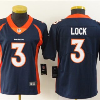 Nike Broncos 3 Drew Lock Navy Women Vapor Untouchable Limited Jersey