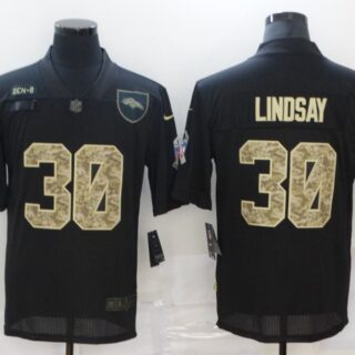 Nike Broncos 30 Phillip Lindsay Black Camo 2020 Salute To Service Limited Jersey