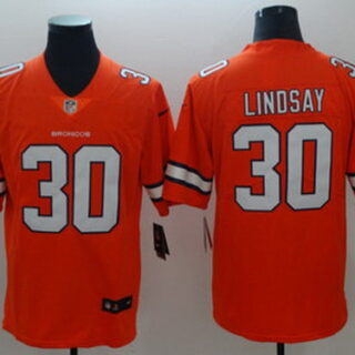 Nike Broncos 30 Phillip Lindsay Orange Color Rush Limited Jersey