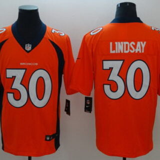 Nike Broncos 30 Phillip Lindsay Orange Vapor Untouchable Limited Jersey