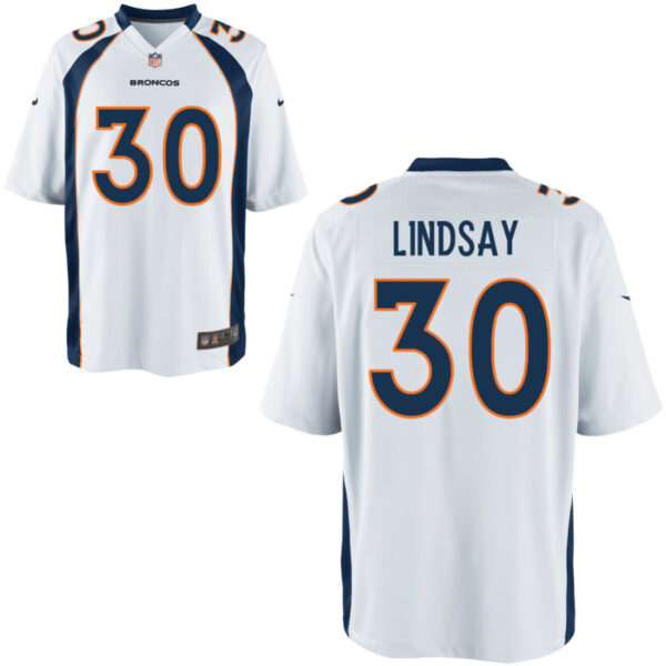 Nike Broncos 30 Phillip Lindsay White Elite Jersey